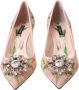 Dolce & Gabbana Bloemen Kristal Bellucci Pumps Schoenen Pink Dames - Thumbnail 2