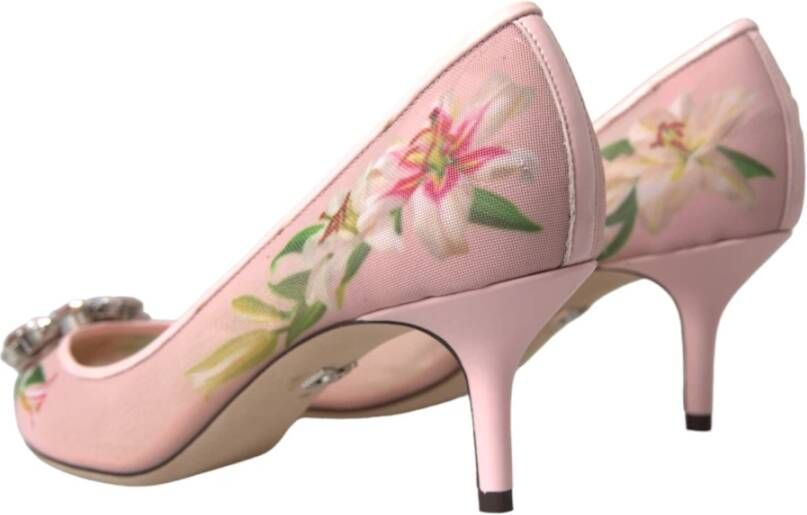 Dolce & Gabbana Bloemen Kristal Bellucci Pumps Schoenen Pink Dames