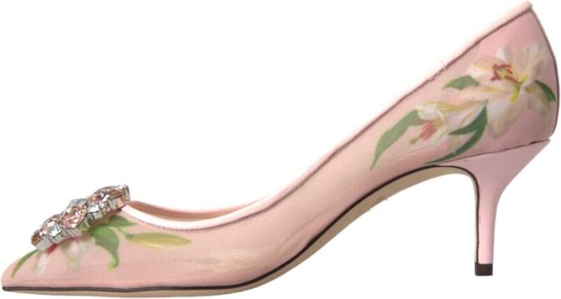 Dolce & Gabbana Bloemen Kristal Bellucci Pumps Schoenen Pink Dames