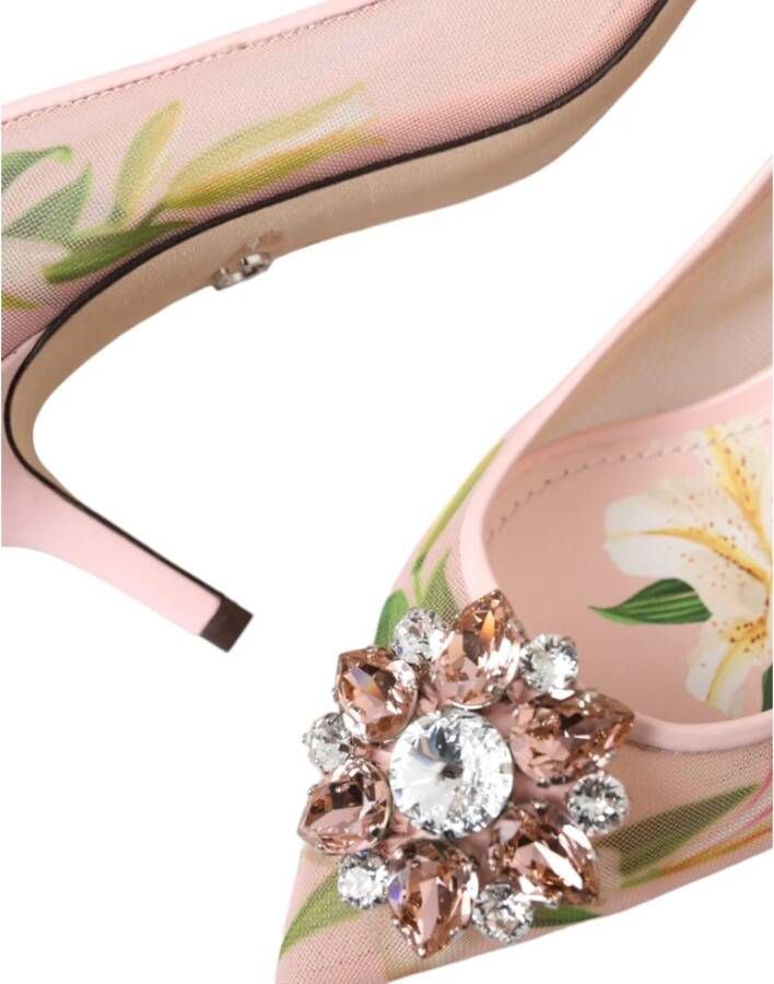 Dolce & Gabbana Bloemen Kristal Bellucci Pumps Schoenen Pink Dames