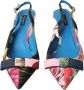 Dolce & Gabbana Bloemen Patchwork Slingback Hakken Multicolor Dames - Thumbnail 2