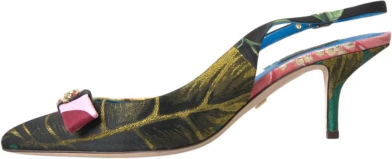 Dolce & Gabbana Bloemen Patchwork Slingback Hakken Multicolor Dames