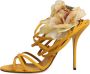 Dolce & Gabbana Bloemen Stiletto Hak Leren Sandalen Orange Dames - Thumbnail 6