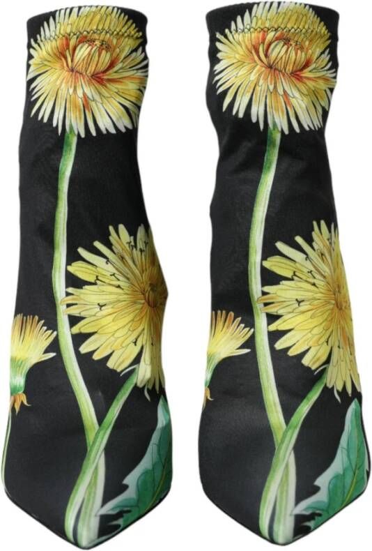 Dolce & Gabbana Bloemen Stretch Enkellaarzen Multicolor Dames