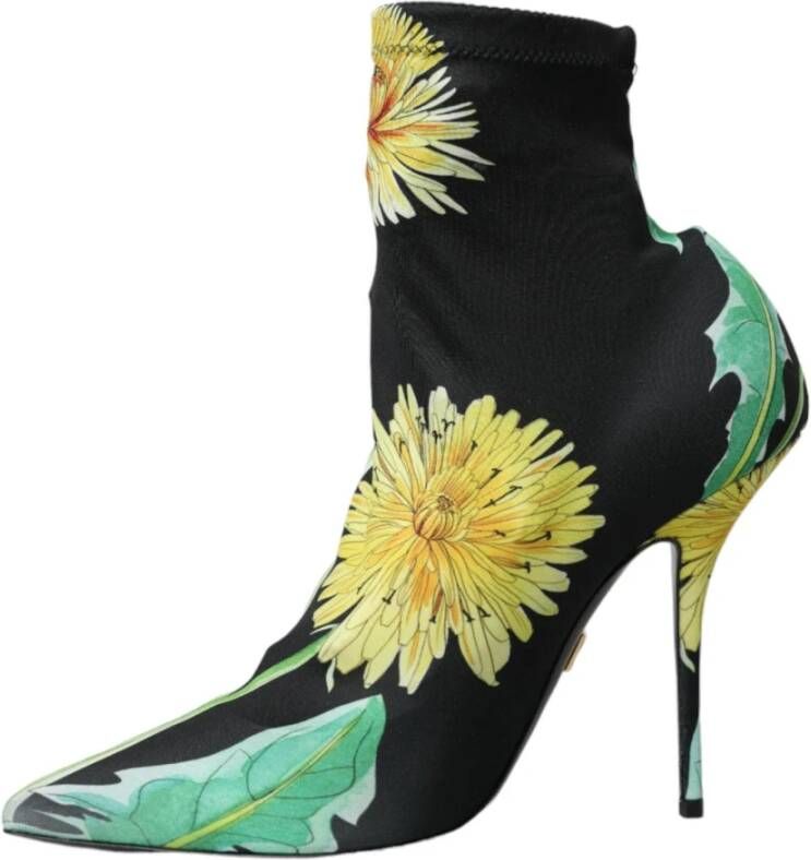 Dolce & Gabbana Bloemen Stretch Enkellaarzen Multicolor Dames