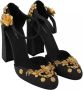 Dolce & Gabbana Bloemenengel Enkelband Schoenen Black Dames - Thumbnail 10