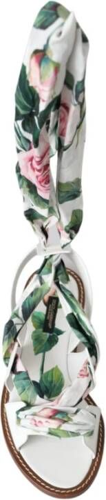 Dolce & Gabbana Bloemenprint Enkelwikkel Sandalen Multicolor Dames