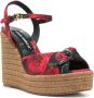 Dolce & Gabbana Bloemenprint Sleehak Sandalen Red Dames - Thumbnail 3