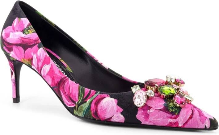 Dolce & Gabbana Bloemenprint Stiletto Hakken Pink Dames