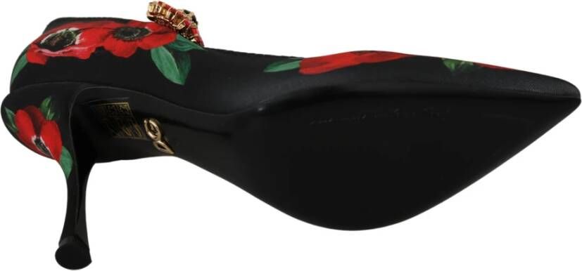 Dolce & Gabbana Bloemige Mary Janes Pumps met kristaldetail Multicolor Dames