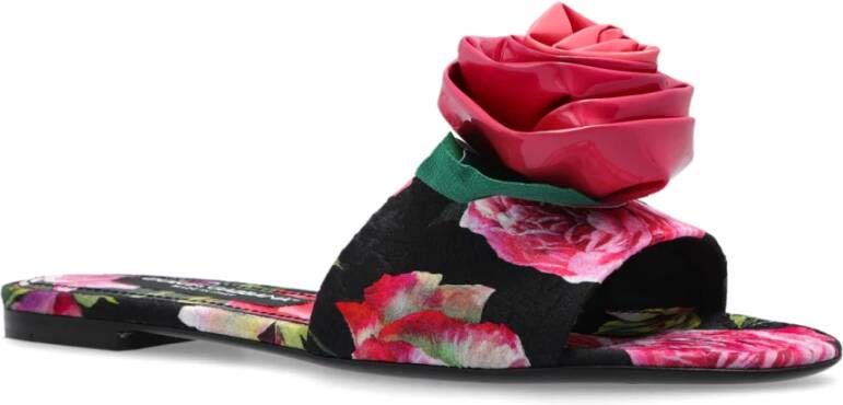 Dolce & Gabbana Bloemmotief slides Pink Dames