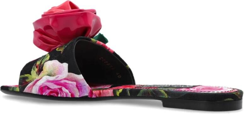 Dolce & Gabbana Bloemmotief slides Pink Dames