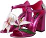 Dolce & Gabbana Blokhak Sandalen met Bloemen Pink Dames - Thumbnail 3