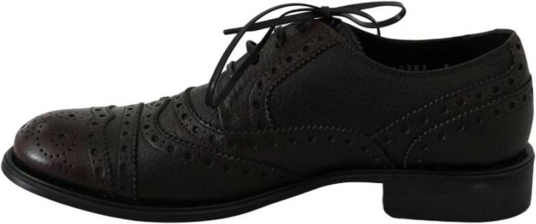 Dolce & Gabbana Bordeaux Wingtip Derby Dress Schoenen Brown Heren