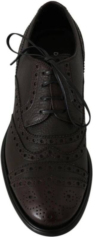 Dolce & Gabbana Bordeaux Wingtip Derby Dress Schoenen Brown Heren