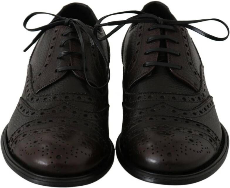 Dolce & Gabbana Bordeaux Wingtip Derby Dress Schoenen Brown Heren