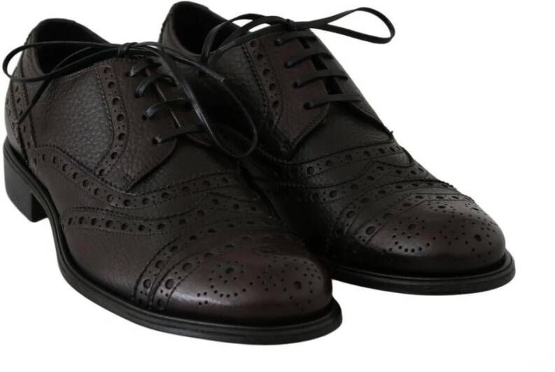 Dolce & Gabbana Bordeaux Wingtip Derby Dress Schoenen Brown Heren