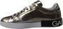 Dolce & Gabbana Bronze Metallic Logo Sneaker Schoenen Brown Heren - Thumbnail 2