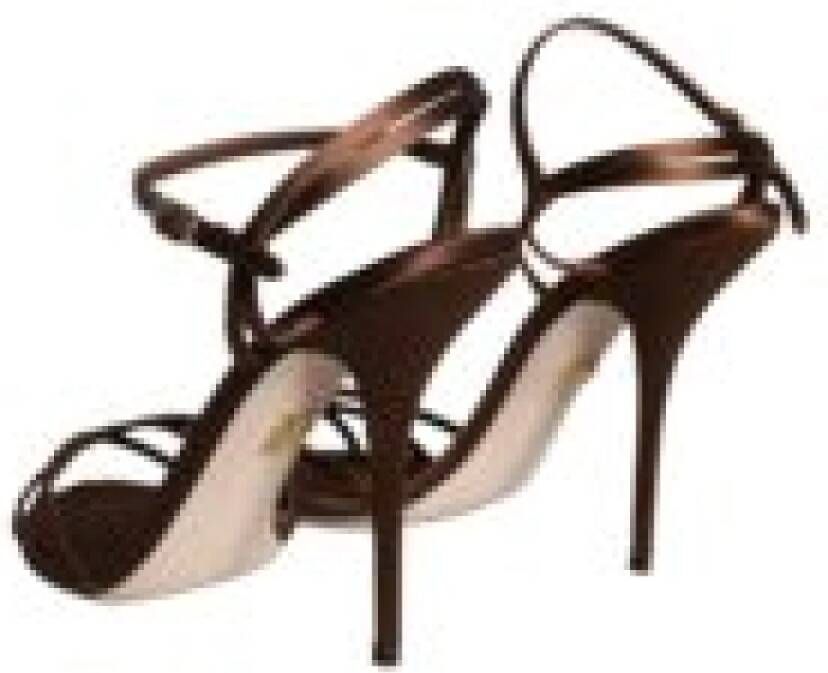 Dolce & Gabbana Bronzen Enkelband Stiletto Sandalen Brown Dames