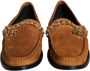 Dolce & Gabbana Bruin Fluweel Leren Logo Mocassin Schoenen Brown Heren - Thumbnail 2