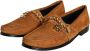 Dolce & Gabbana Bruin Fluweel Leren Logo Mocassin Schoenen Brown Heren - Thumbnail 3