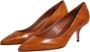 Dolce & Gabbana Bruin leren Kitten Heel Pumps met logo details Brown Dames - Thumbnail 4