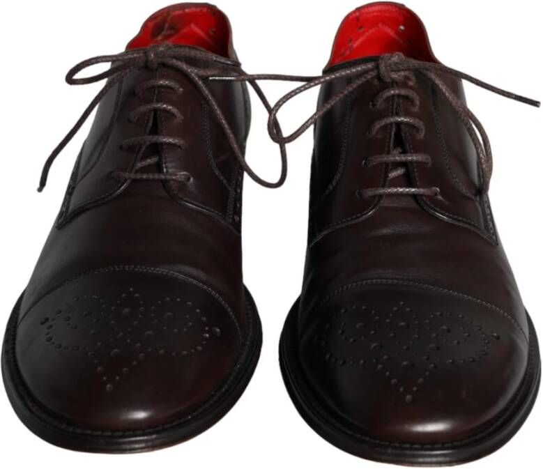 Dolce & Gabbana Bruin leren Oxford schoenen Brown Heren