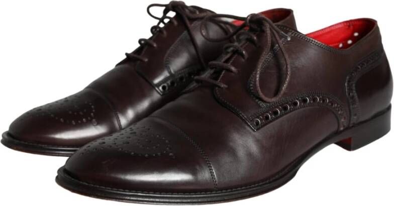 Dolce & Gabbana Bruin leren Oxford schoenen Brown Heren