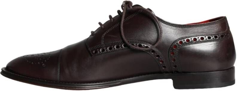 Dolce & Gabbana Bruin leren Oxford schoenen Brown Heren