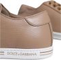 Dolce & Gabbana Bruin leren vetersneakers met gouden logo Brown Heren - Thumbnail 6