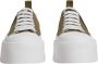 Dolce & Gabbana Bruin Wit Canvas Lage Sneakers Brown Dames - Thumbnail 2