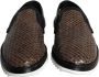 Dolce & Gabbana Mannen Gevlochten Leren Platte Schoenen Brown Heren - Thumbnail 2