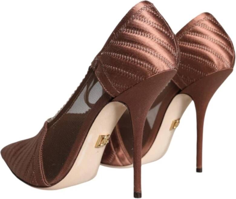 Dolce & Gabbana Bruine Enkelband Pumps met leren zool Brown Dames