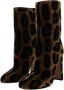 Dolce & Gabbana Bruine Giraffe Leren Mid Calf Laarzen Brown Dames - Thumbnail 9