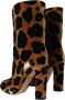 Dolce & Gabbana Bruine Giraffe Leren Mid Calf Laarzen Brown Dames - Thumbnail 10