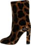 Dolce & Gabbana Bruine Giraffe Leren Mid Calf Laarzen Brown Dames - Thumbnail 11