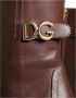 Dolce & Gabbana Bruine Leren Mid Calf Laarzen Brown Dames - Thumbnail 5