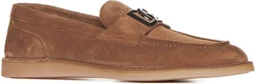 Dolce & Gabbana Bruine Platte Schoenen Nieuw Florio Ideaal Brown Heren