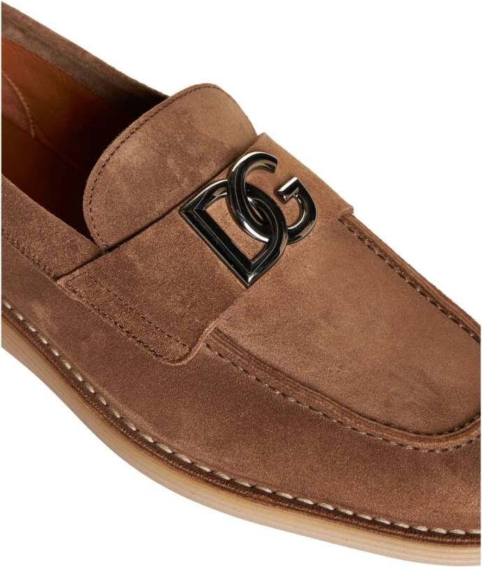 Dolce & Gabbana Bruine Platte Schoenen Nieuw Florio Ideaal Brown Heren