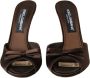 Dolce & Gabbana Bruine Suède Hak Sandalen Brown Dames - Thumbnail 2