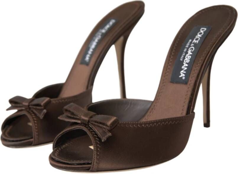 Dolce & Gabbana Bruine Suède Hak Sandalen Brown Dames