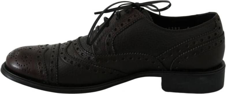 Dolce & Gabbana Bruine Wingtip Derby Schoenen Black Heren