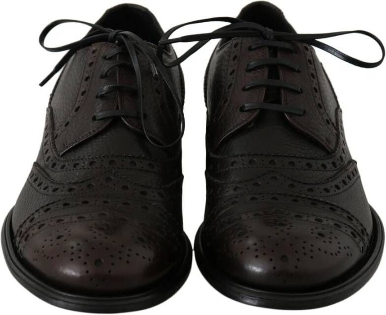 Dolce & Gabbana Bruine Wingtip Derby Schoenen Black Heren