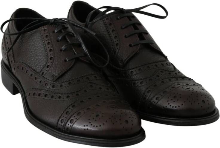 Dolce & Gabbana Bruine Wingtip Derby Schoenen Black Heren