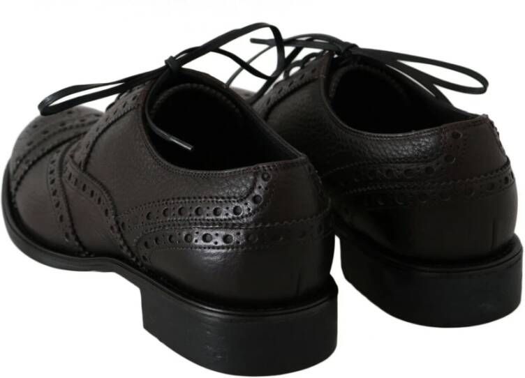 Dolce & Gabbana Bruine Wingtip Derby Schoenen Black Heren