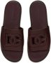 Dolce & Gabbana Burgundy Deerskin Logo Slides Red Dames - Thumbnail 4