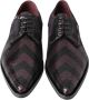 Dolce & Gabbana Zwarte Sequin Chevron Derby Schoenen Black Heren - Thumbnail 7