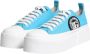 Dolce & Gabbana Canvas Logoprint Platform Sneakers Blauw Wit Blue Dames - Thumbnail 4