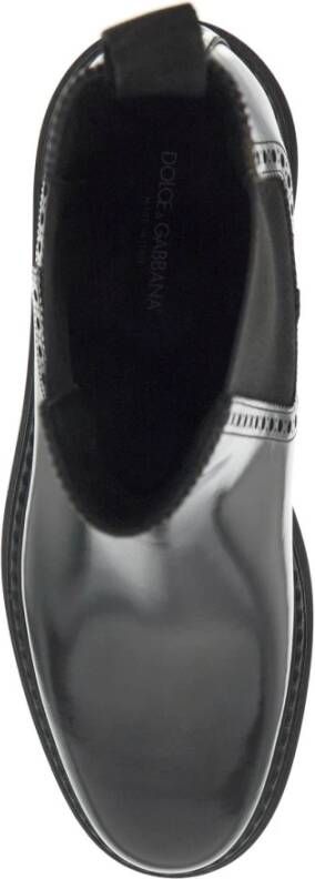 Dolce & Gabbana Chelsea Enkellaarzen met Brogue-details Black Heren