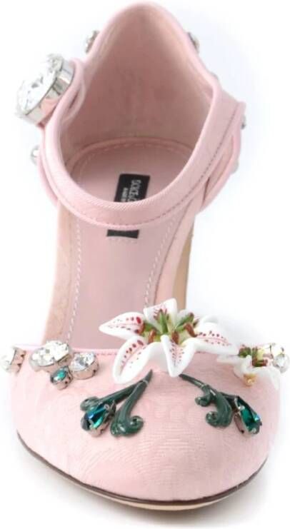 Dolce & Gabbana Dames Hakken met Bloemen en Juwelen Roze Dames